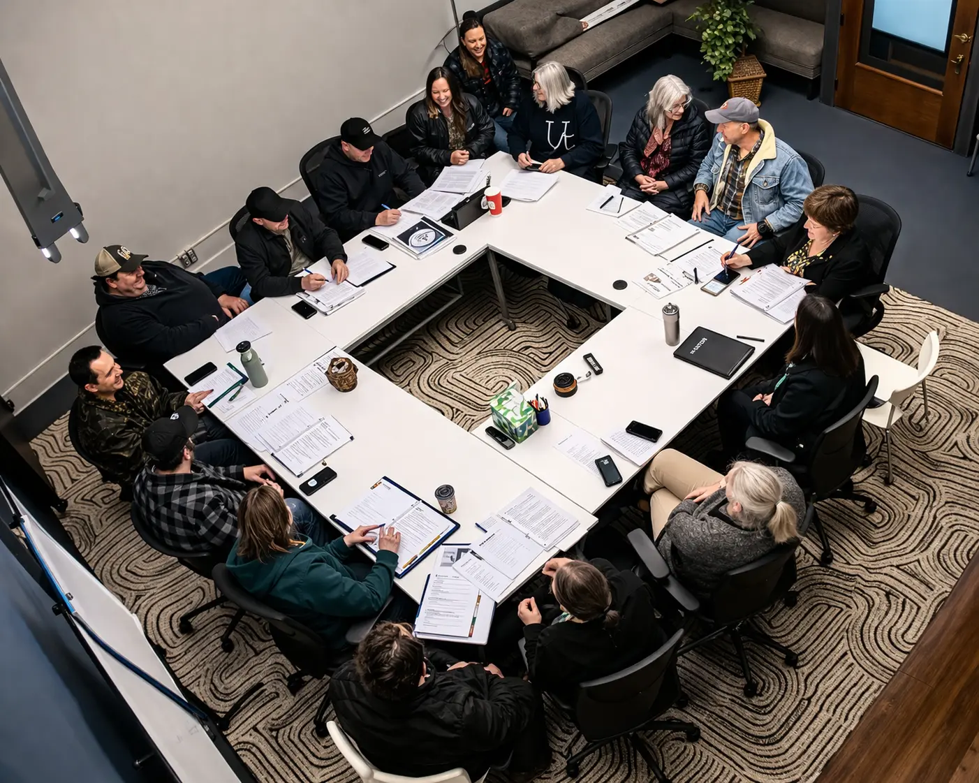 The board at a meeting table