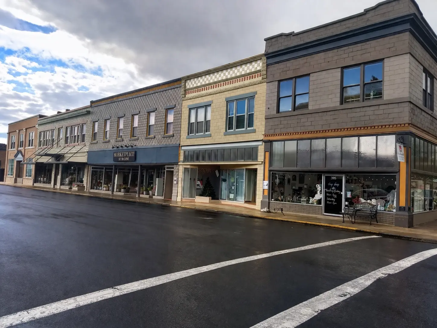 3rd Avenue today, where the same buildings continue to serve the community.